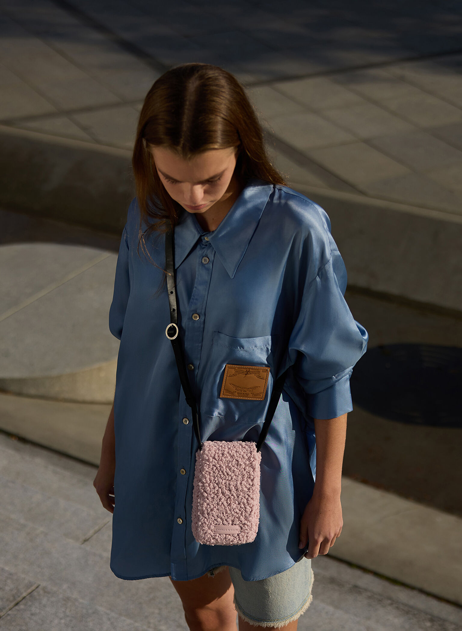 Furry Mini Bag, Pink, hi-res