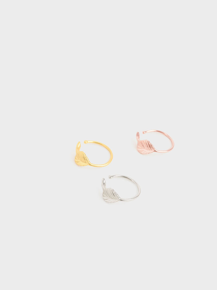 Leaf Band Ring, Brush Gold, hi-res