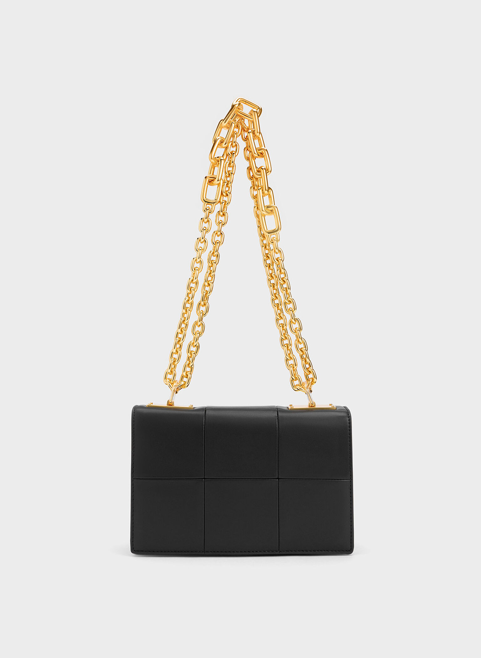 Black Georgette Chain Handle Bag - CHARLES & KEITH UK