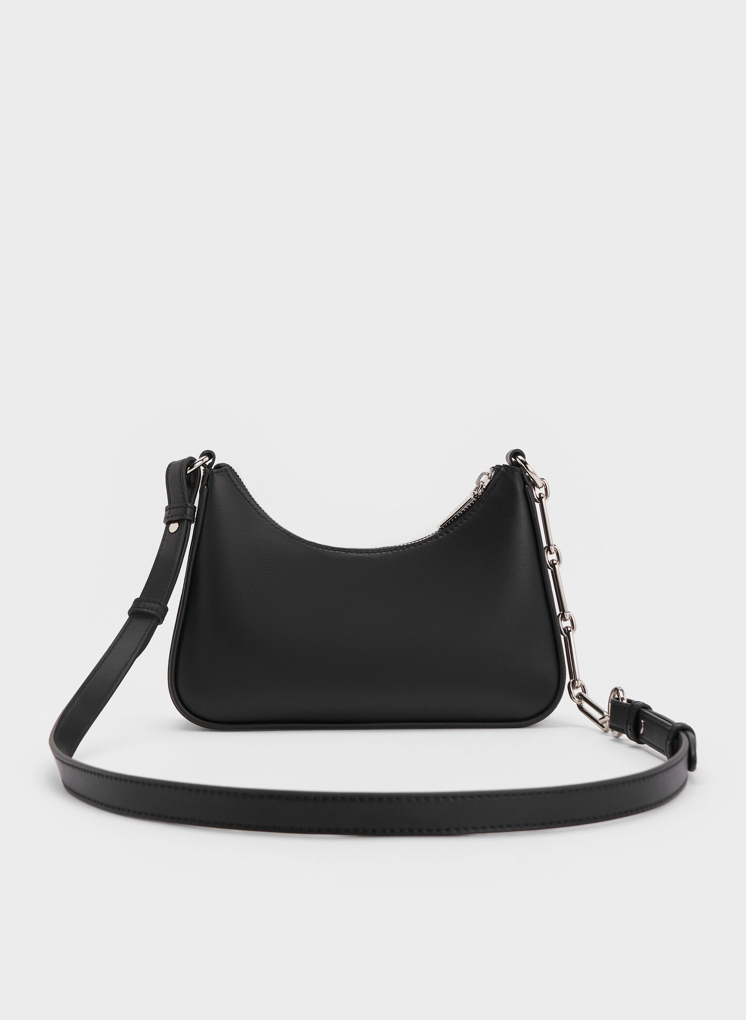 Lane Chain-Link Shoulder Bag, Noir, hi-res