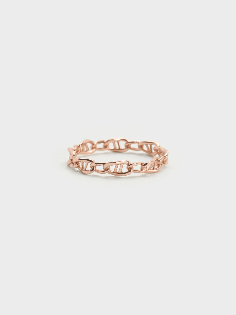 Nyra Mixed-Link Chain Ring, Rose Gold, hi-res