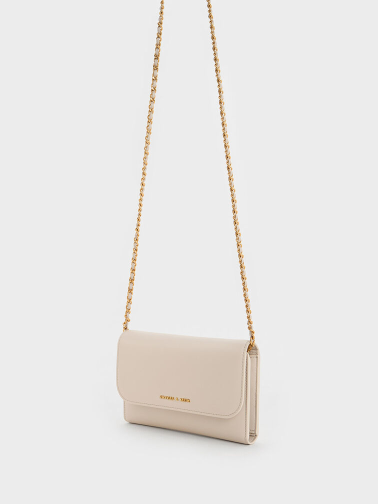 Octavia Front Flap Long Wallet, Ivory, hi-res