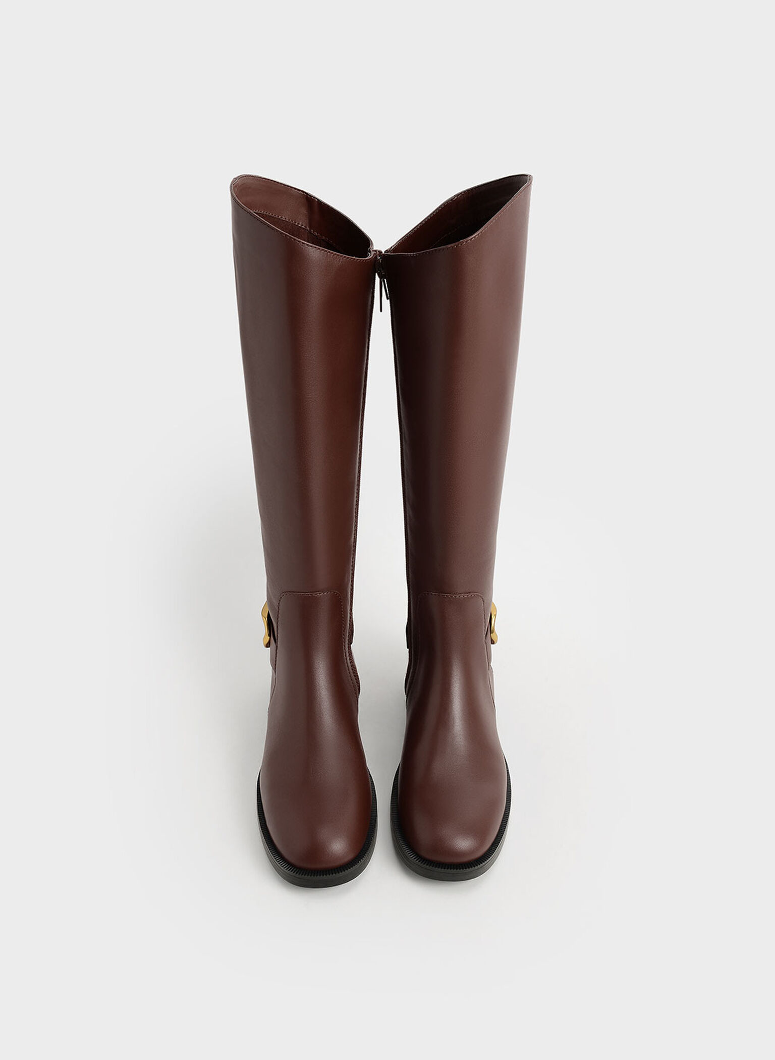Gabine Leather Knee-High Boots, Brown, hi-res