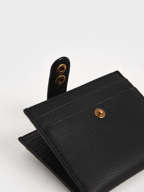 Snap Button Card Holder, Black, hi-res
