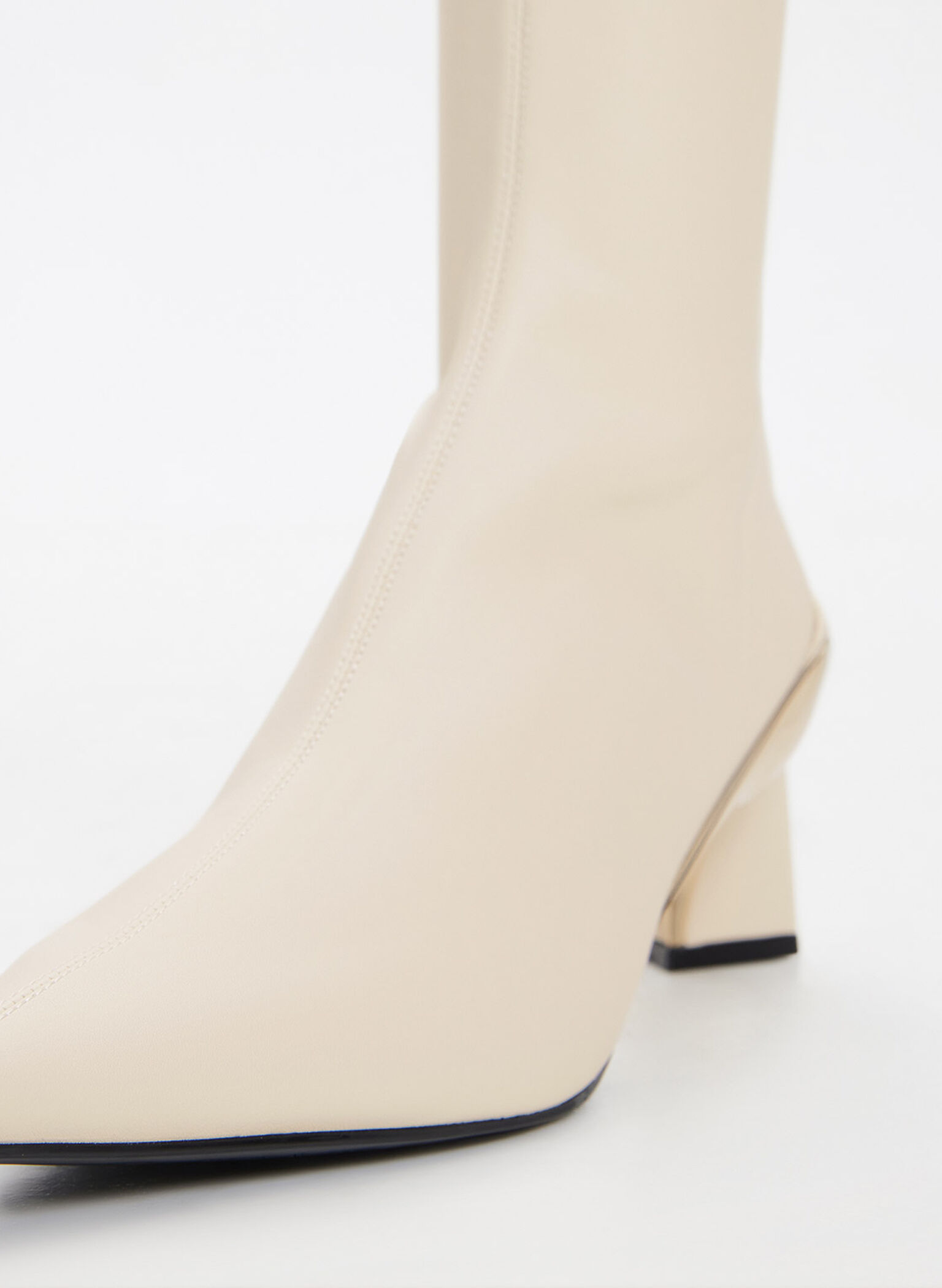 Devon Metallic Blade-Heel Knee-High Boots, Chalk, hi-res