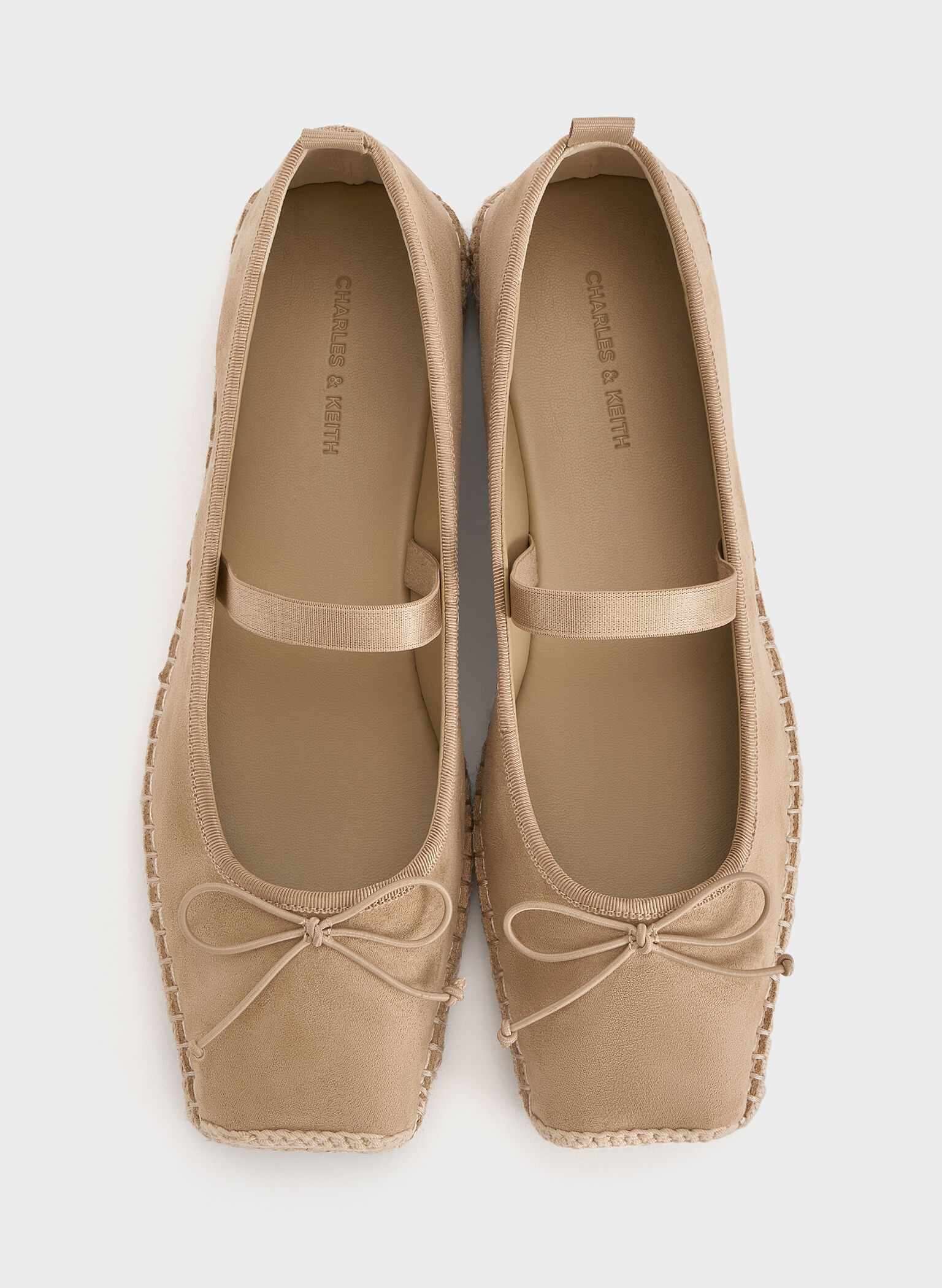 Bernadine Faux Suede Tie-Around Espadrille Flats, Sand, hi-res