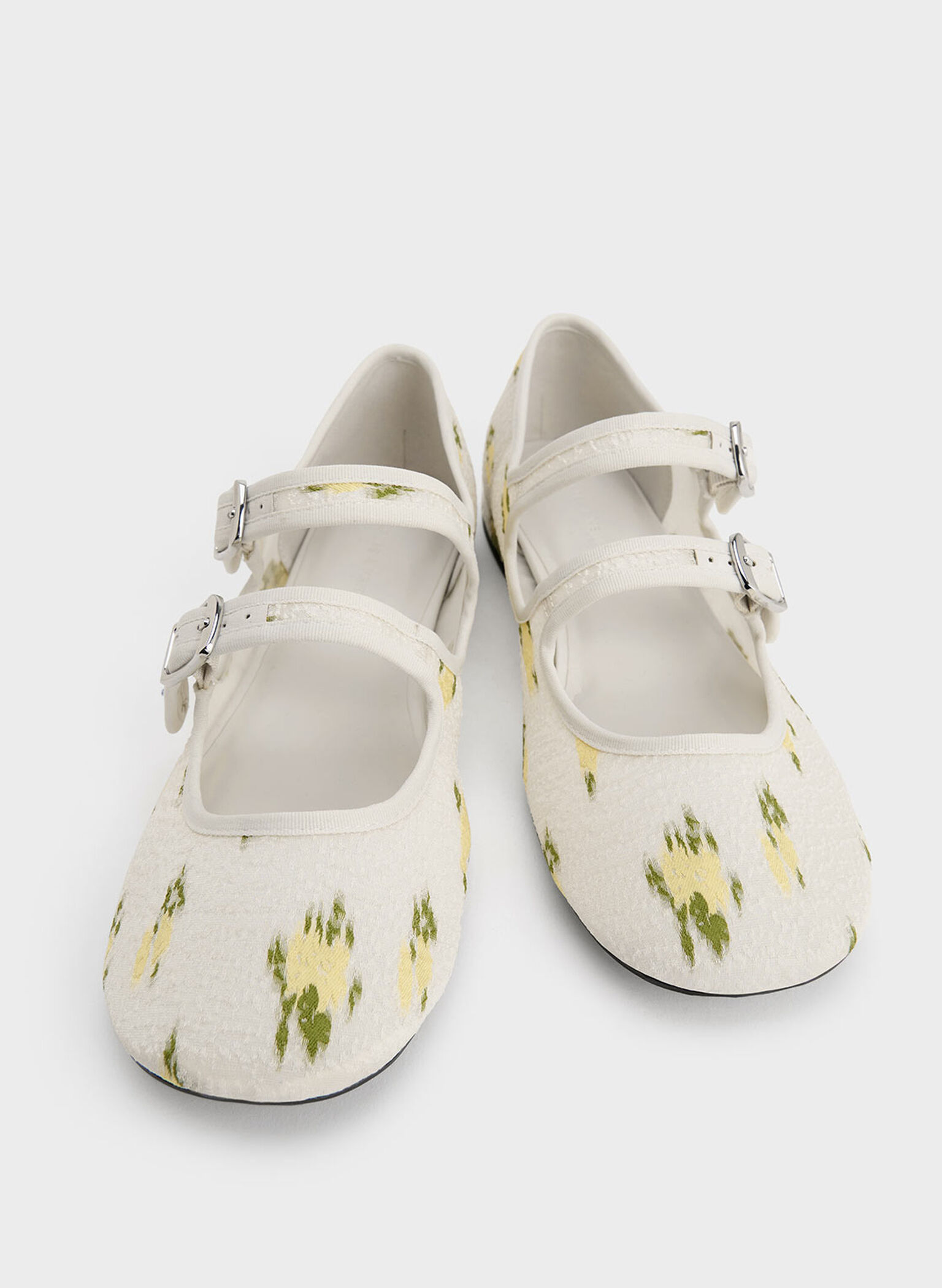 Mesh Floral-Print Double-Strap Mary Jane Flats, Multi, hi-res