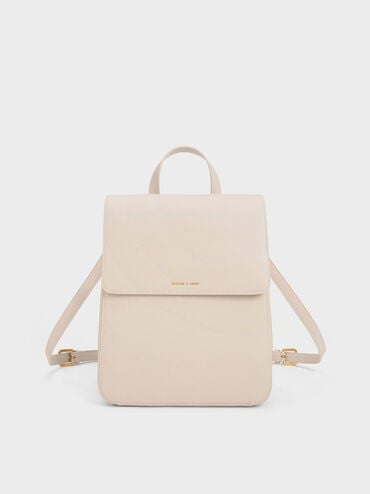 Octavia Front Flap Structured Backpack, Ivory, hi-res