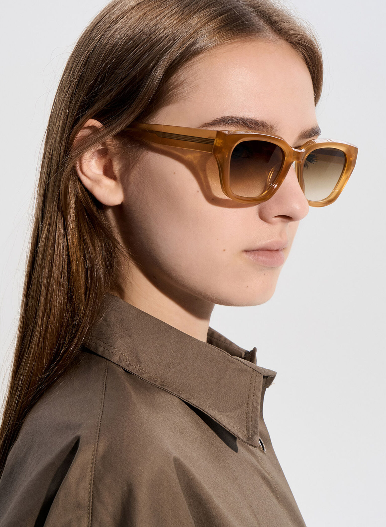 Recycled Acetate Cat-Eye Sunglasses, Toffee, hi-res