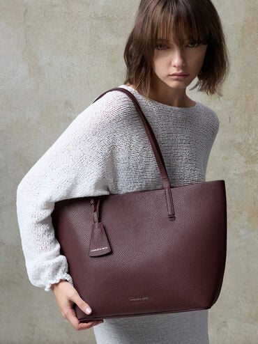 Beryl Tote Bag, Wineberry Red, hi-res