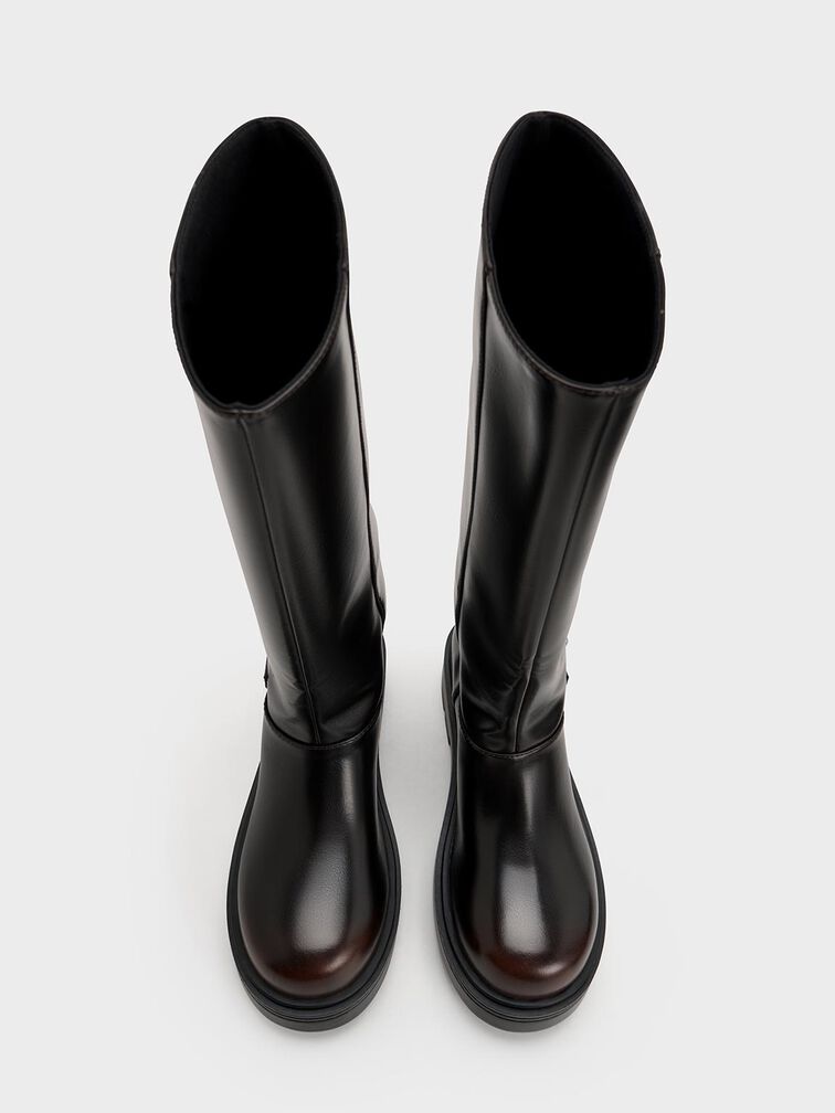 Davis Buckled Fold-Over Boots, Dark Brown, hi-res