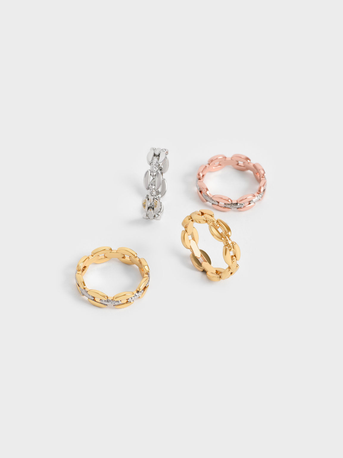 Silver chain cheap link ring