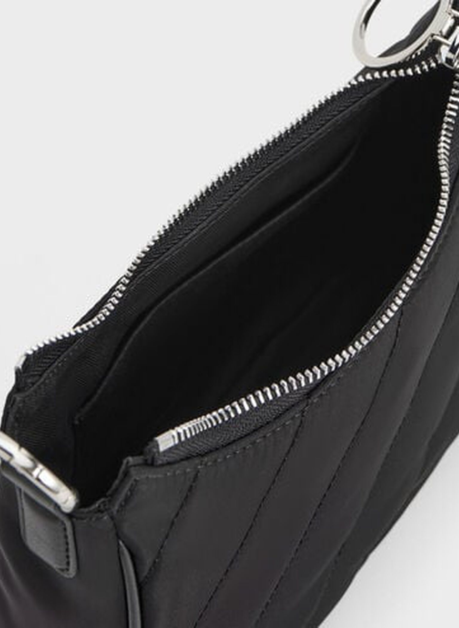 Philomena Nylon Puffy Chain-Strap Crossbody Bag, Noir, hi-res