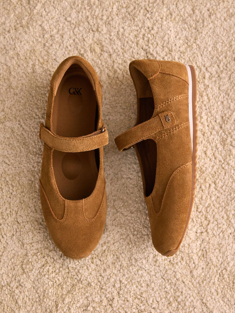 Jace Suede Mary Jane Sneakers, Brown, hi-res