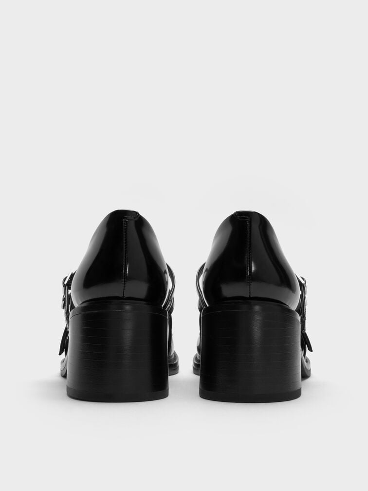 Triple-Strap Crossover Block-Heel Mary Janes, Black Box, hi-res