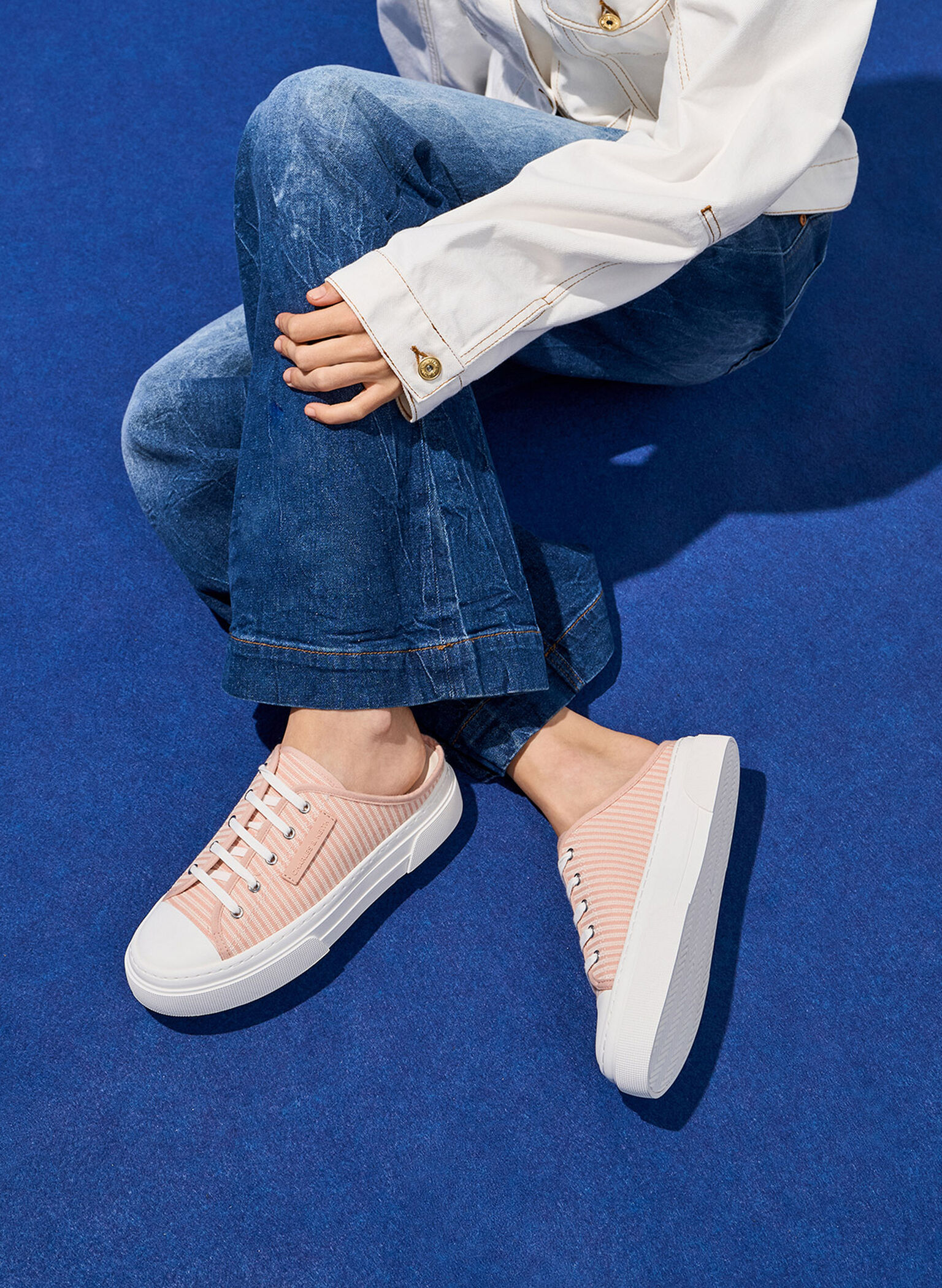 Kay Striped Slip-On Sneakers, Pink, hi-res