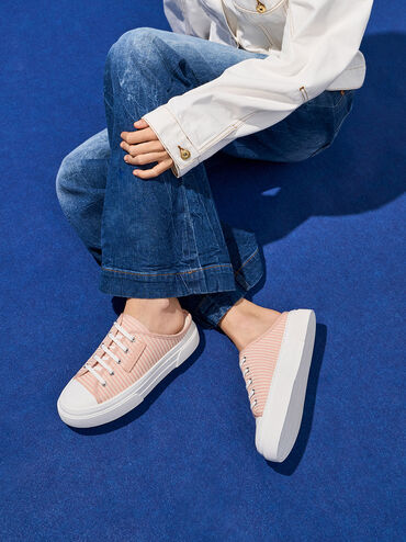 Kay Striped Slip-On Sneakers, Pink, hi-res