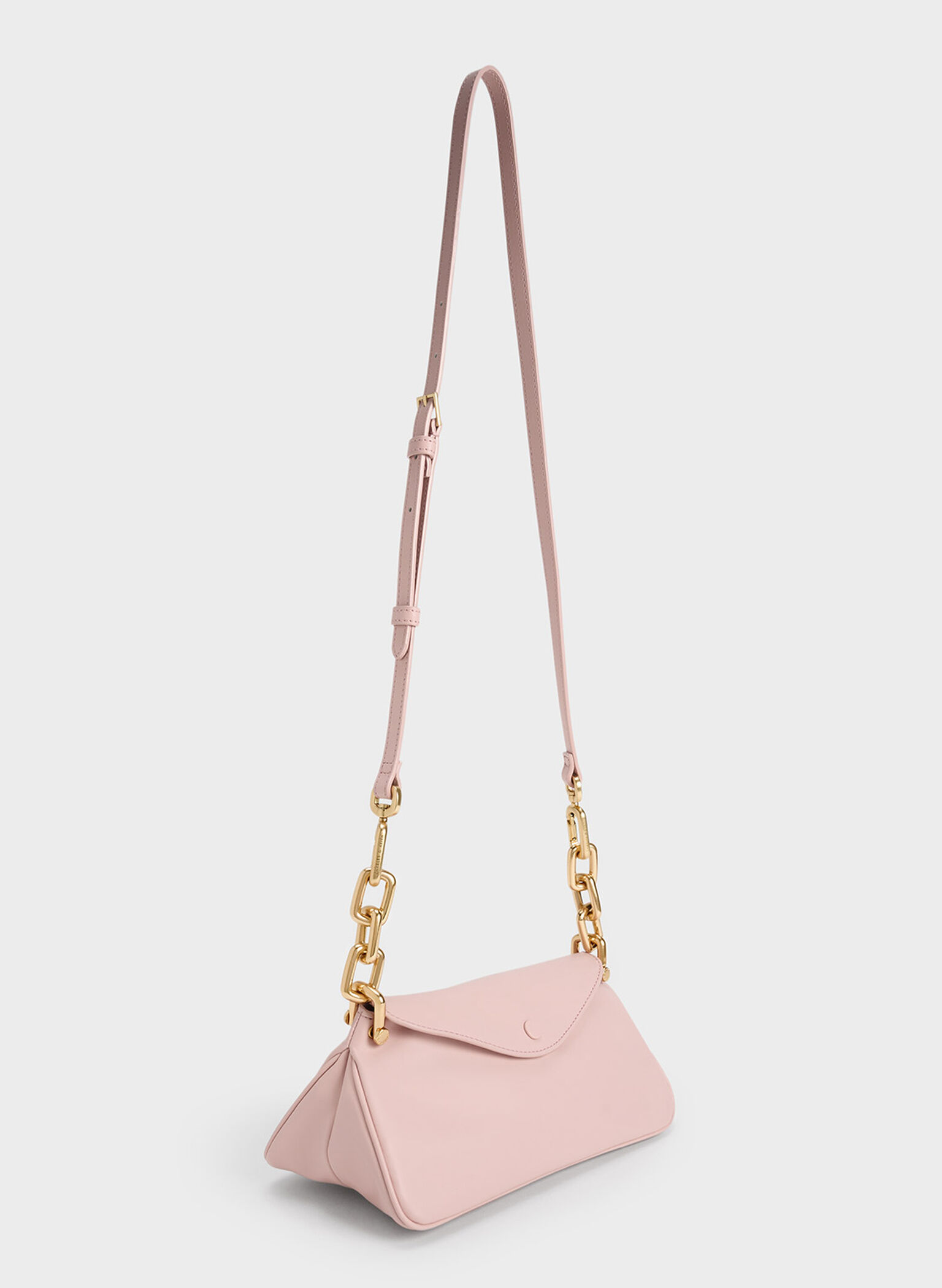 Cleona Braided Handle Hobo Bag, Light Pink, hi-res