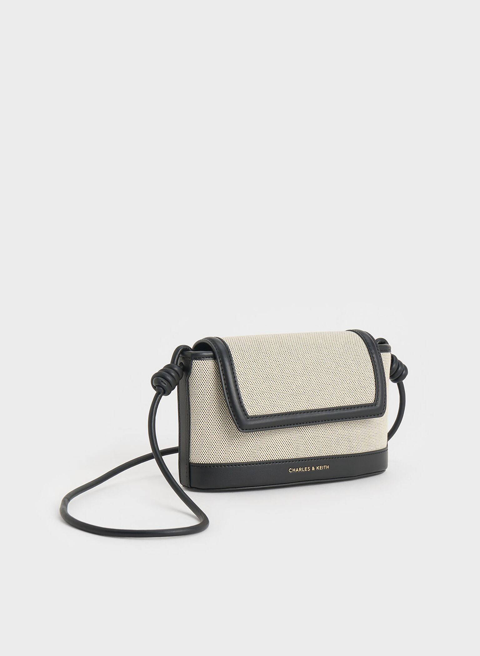 Sabine Canvas Knotted-Strap Bag, Black, hi-res