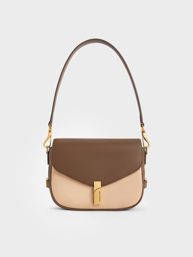 Aurelia Faux Suede Metallic-Accent Saddle Bag, Multi, hi-res