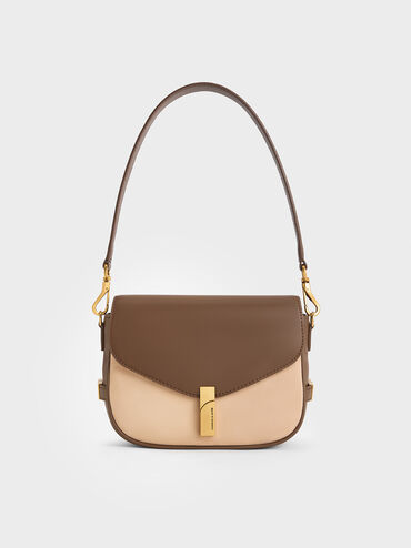 Aurelia Faux Suede Metallic-Accent Saddle Bag, Multi, hi-res