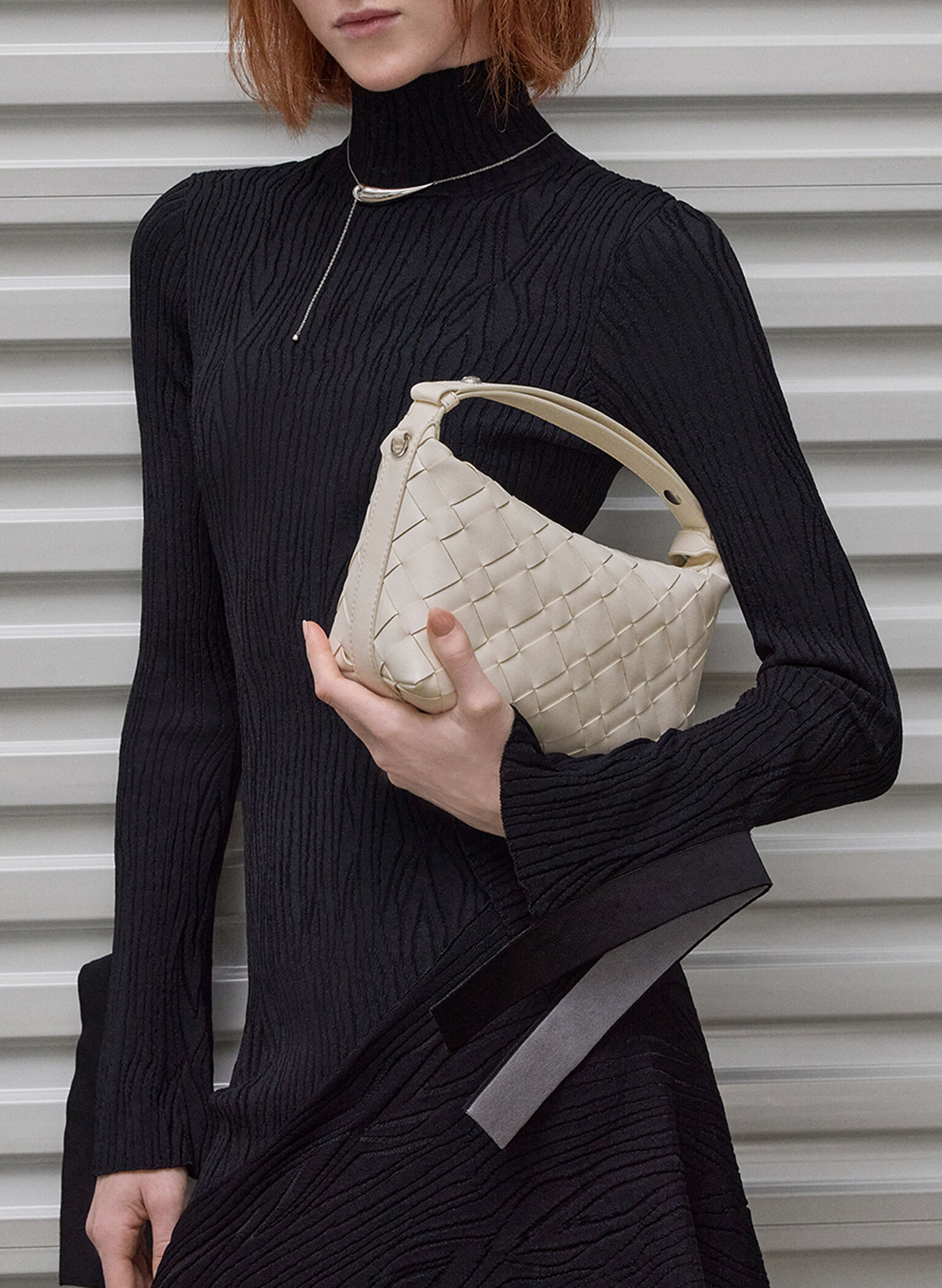 Ivette Woven Shoulder Bag, Cream, hi-res