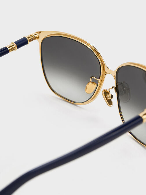 Ophelia Oversized Square Sunglasses, Navy, hi-res