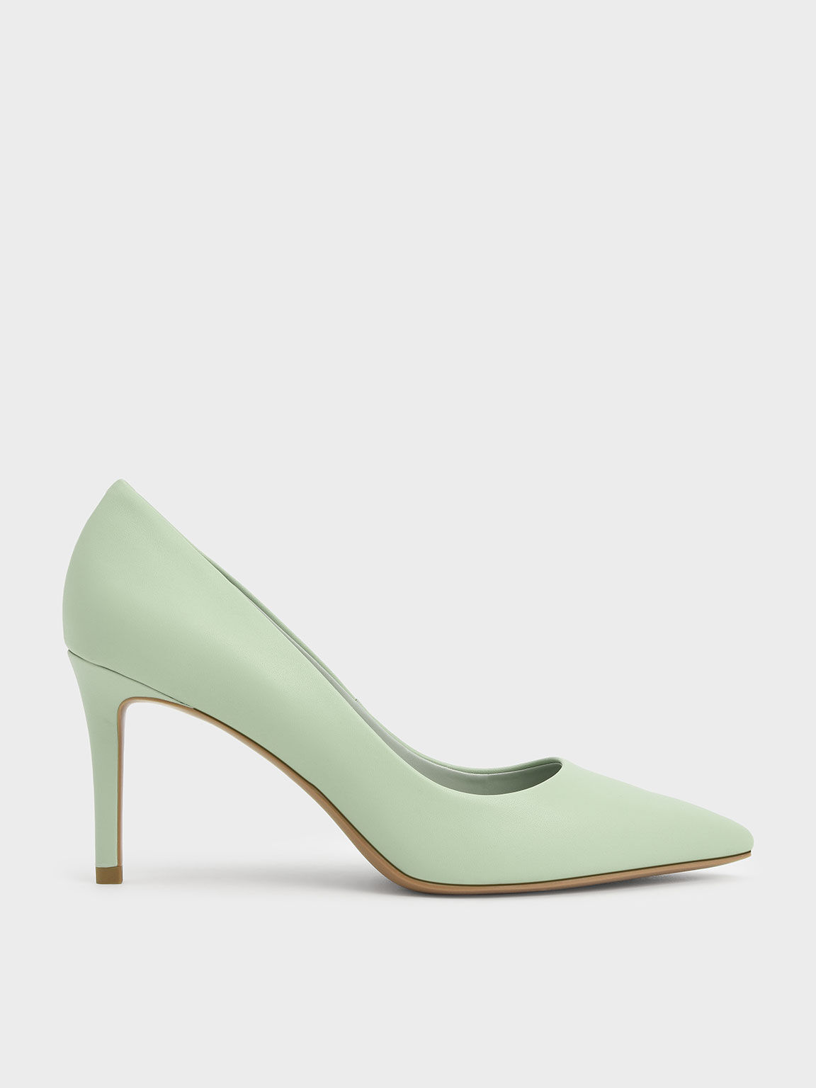 Pointed Toe Stiletto Pumps, Sage Green, hi-res