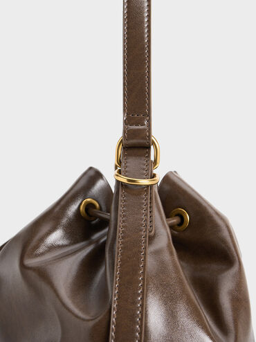 Neva Two-Way Bucket Bag, Dark Brown, hi-res