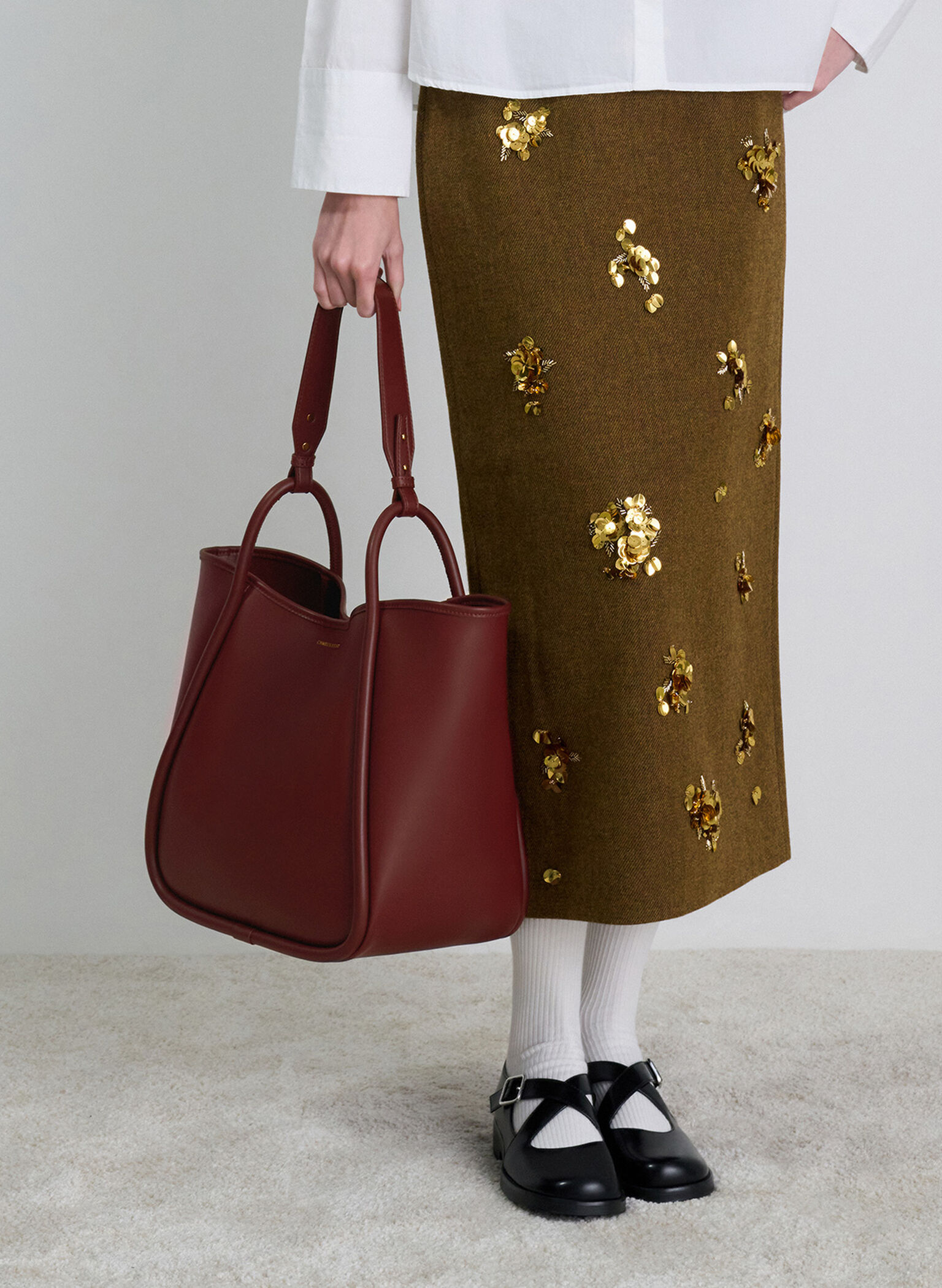 Lyla Tubular Slouchy Tote Bag, Mulberry Plum, hi-res