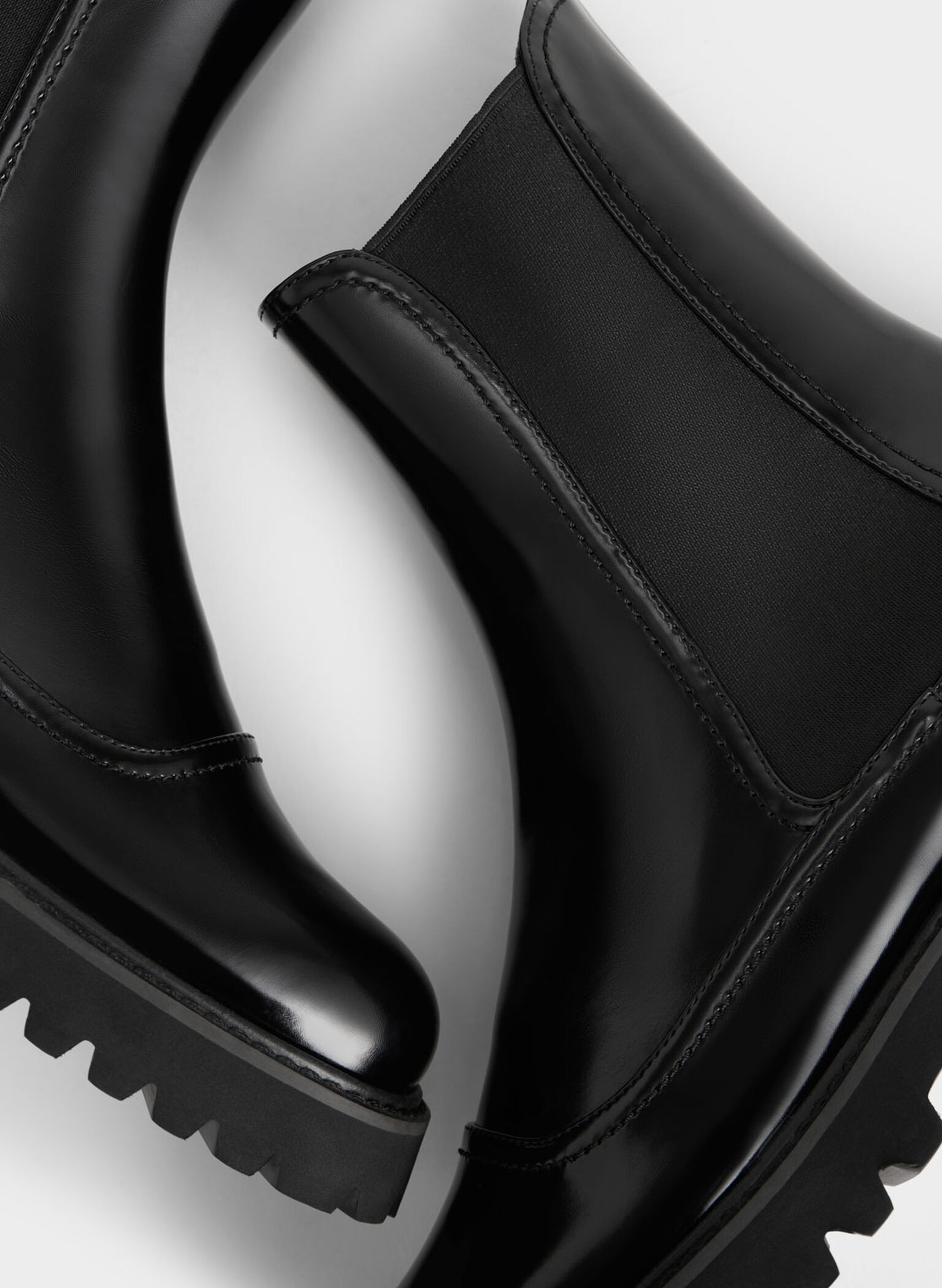 Ridged-Sole Chelsea Boots, Black, hi-res