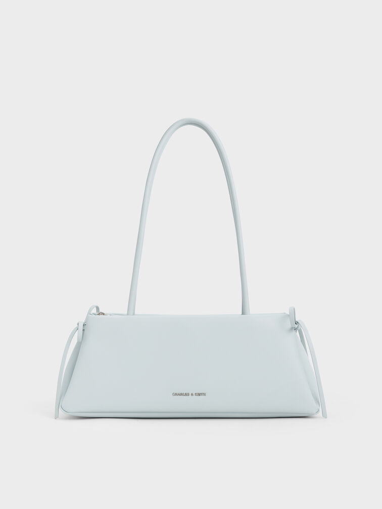 Hazel Bow Elongated Trapeze Shoulder Bag, Sea Salt Blue, hi-res