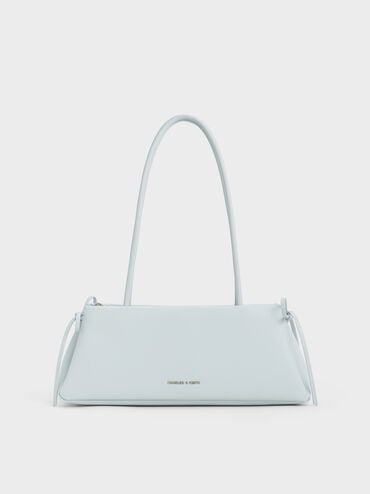 Hazel Bow Elongated Trapeze Shoulder Bag, Sea Salt Blue, hi-res