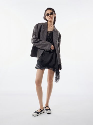 Bow Two-Tone Boat-Shoe Flats, Chalk, hi-res