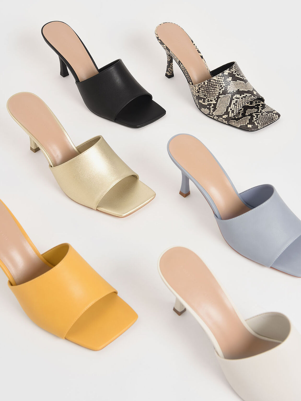 black square toe mules