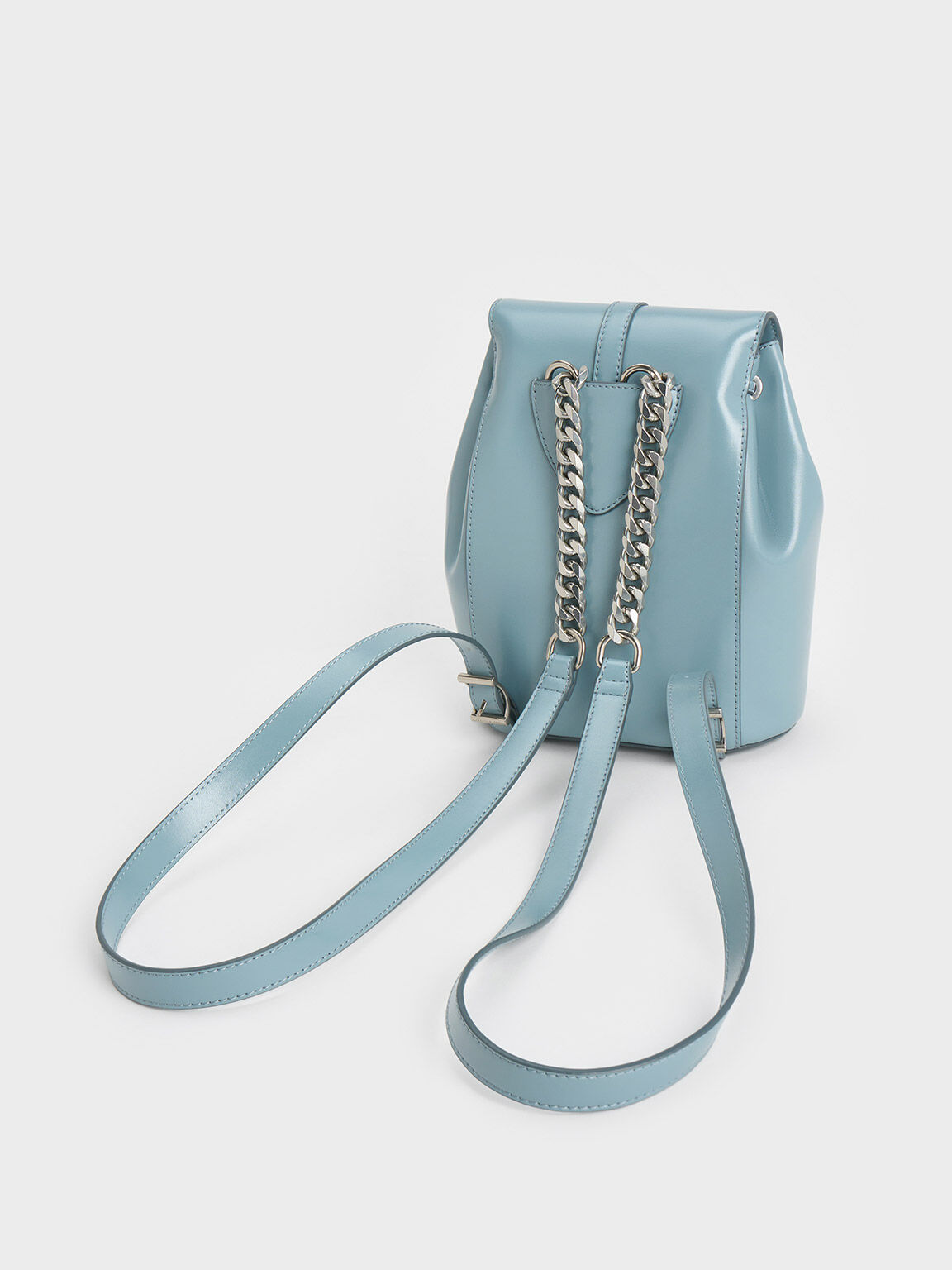 Cesia Metallic Accent Backpack Slate Blue