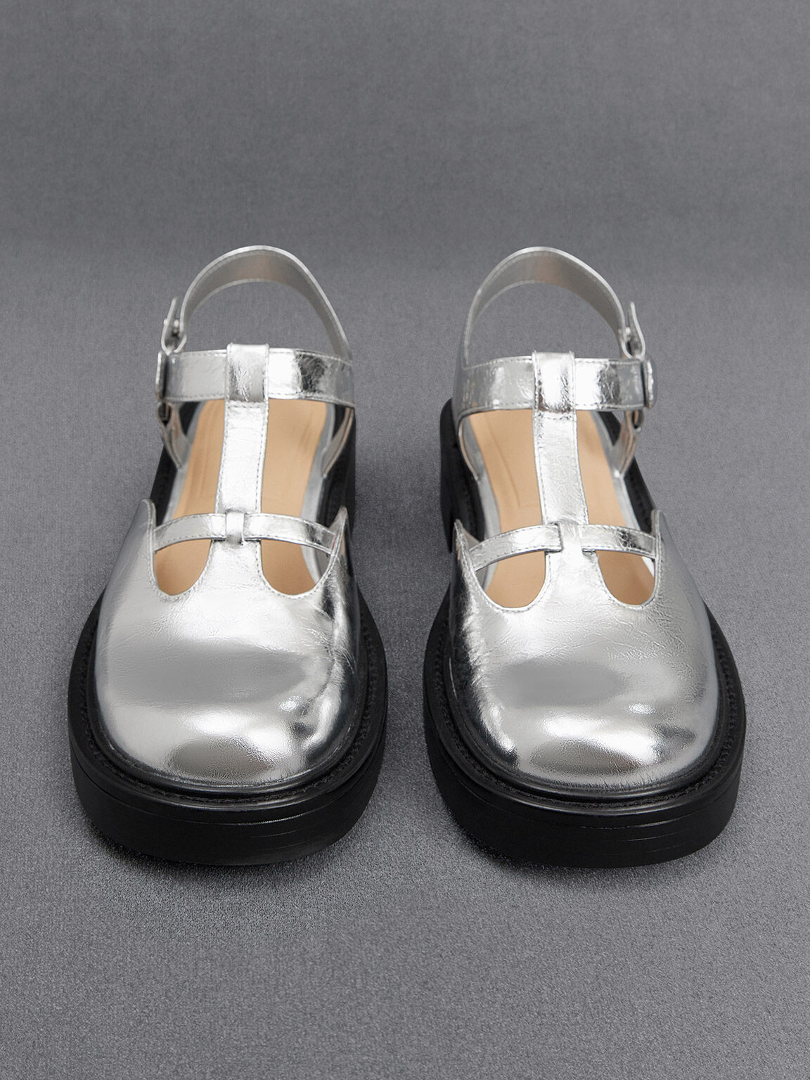 Silver flat shoes size outlet 7
