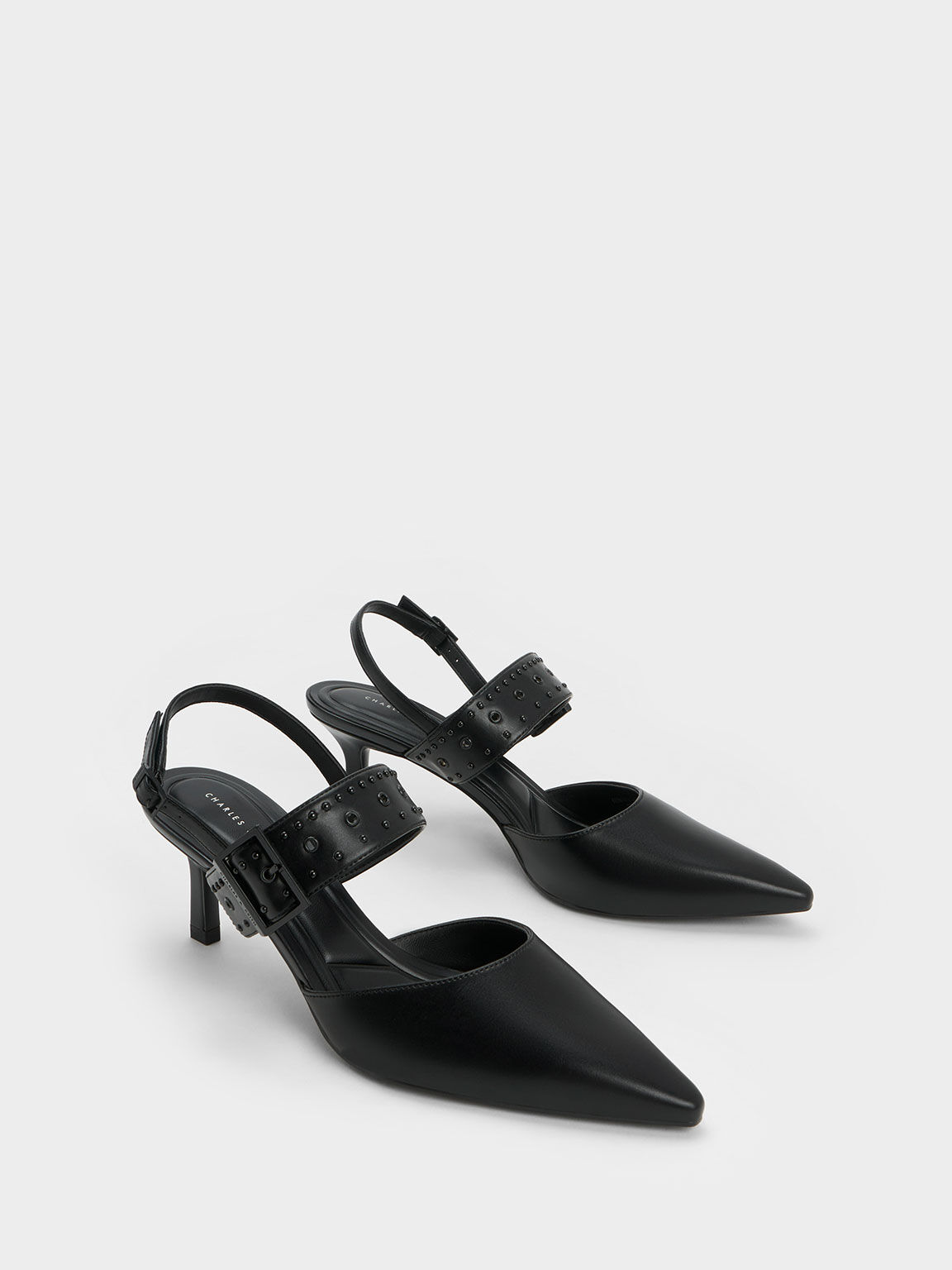 Sepphe Grommet Slingback Pumps Black
