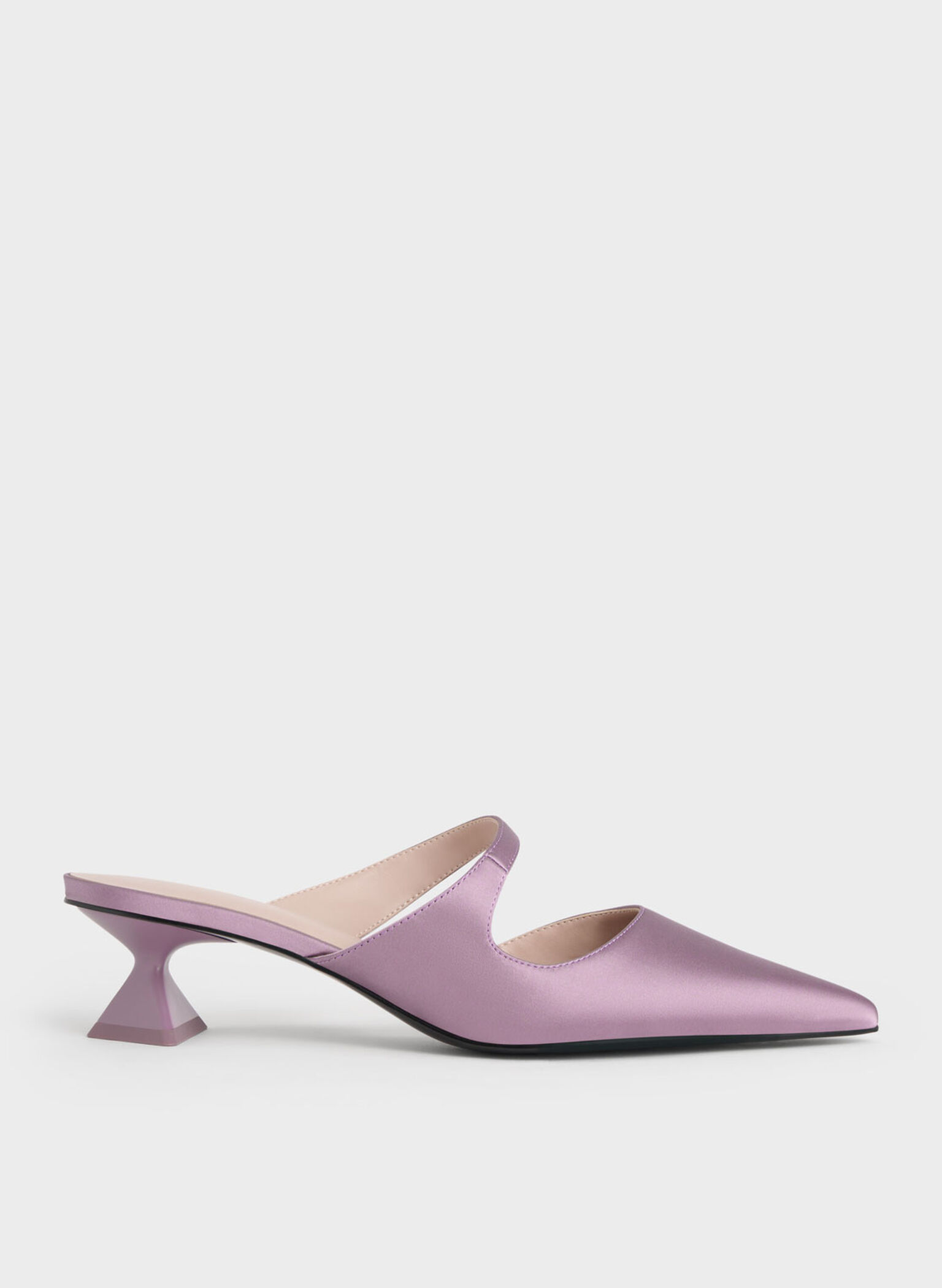 Asymmetric Sculptural Heel Pumps, Lilac, hi-res