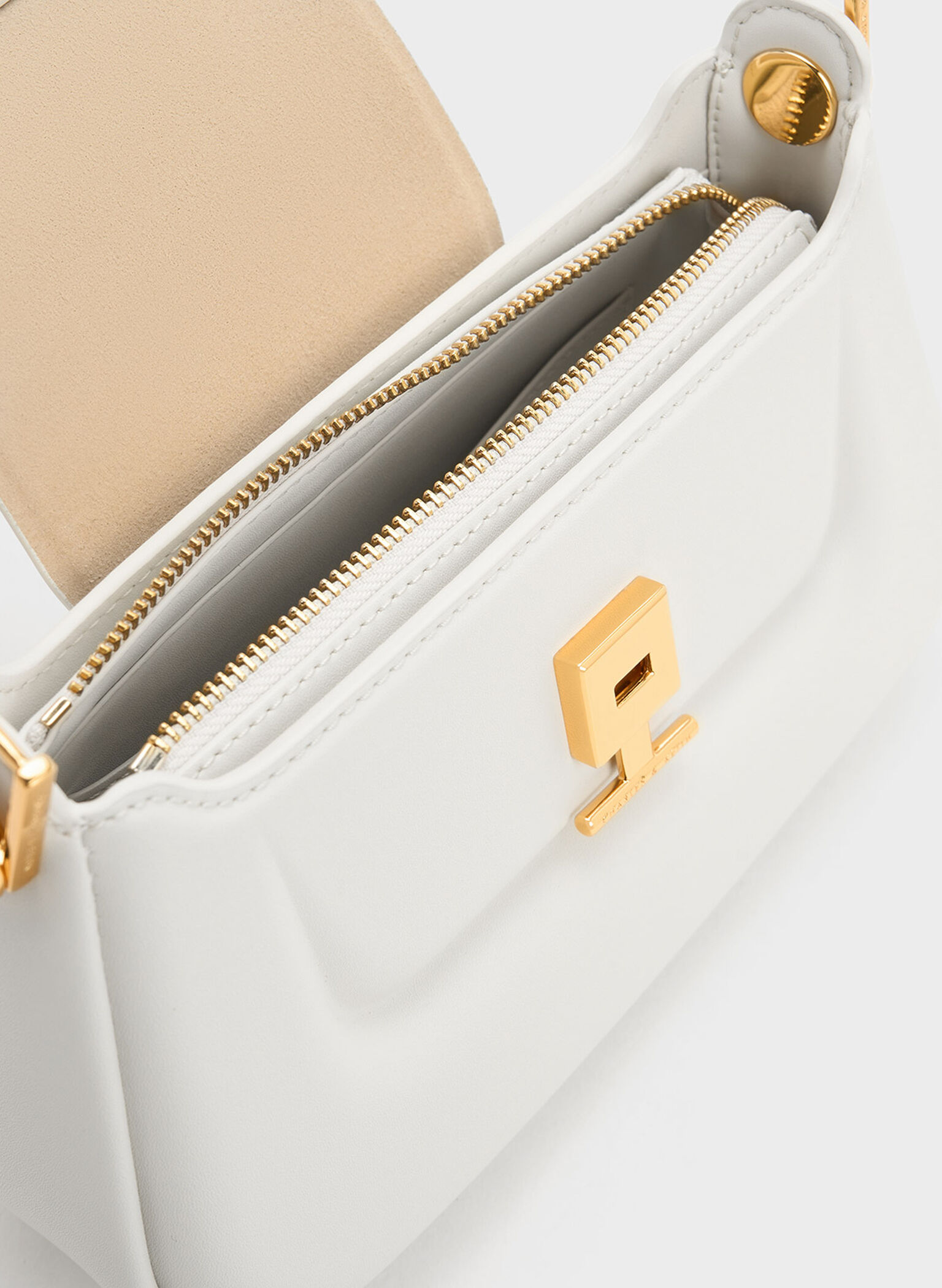 Koa Push-Lock Top Handle Bag, White, hi-res