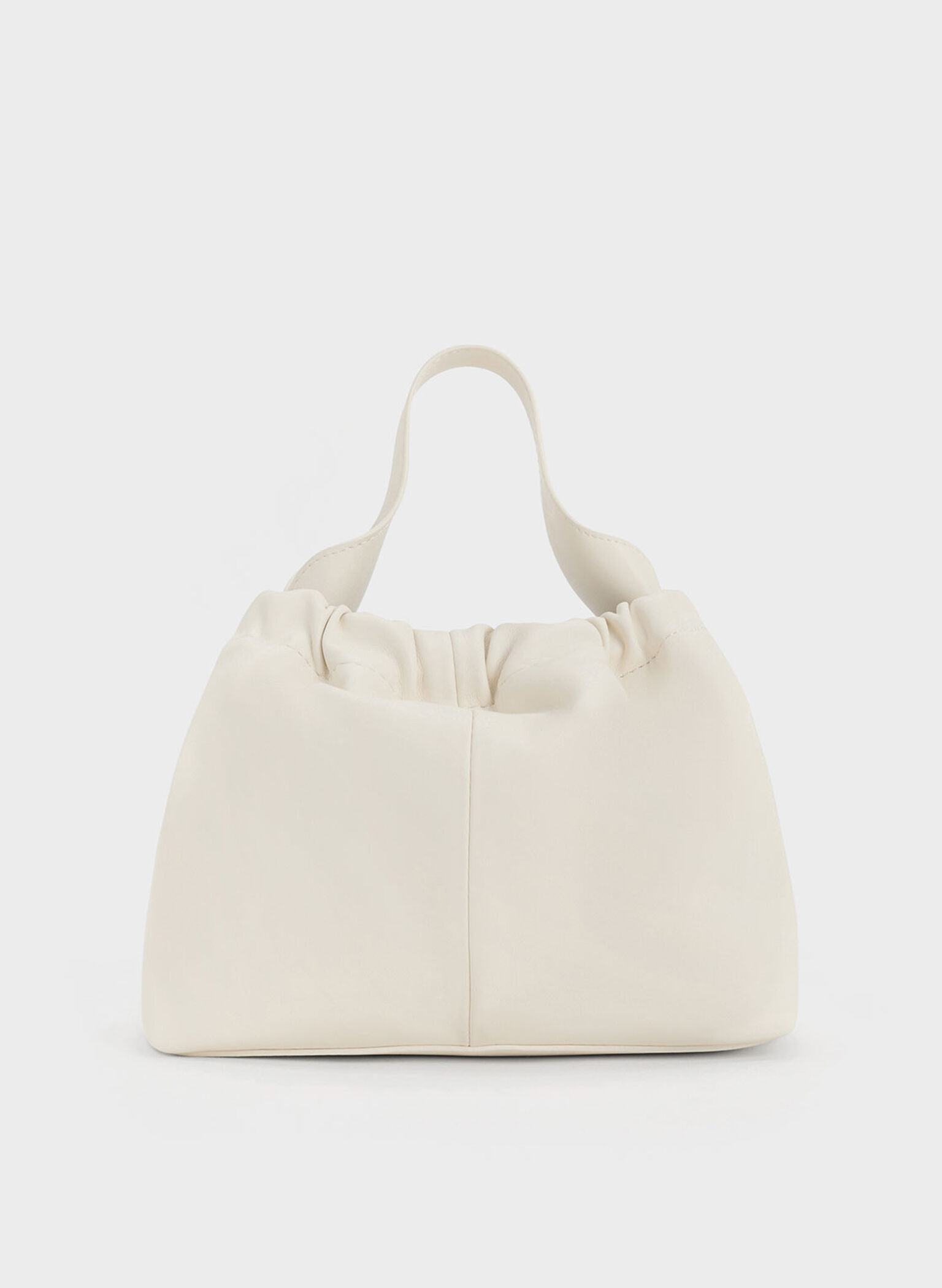 Ally Ruched Slouchy Chain-Handle Bag, Cream, hi-res