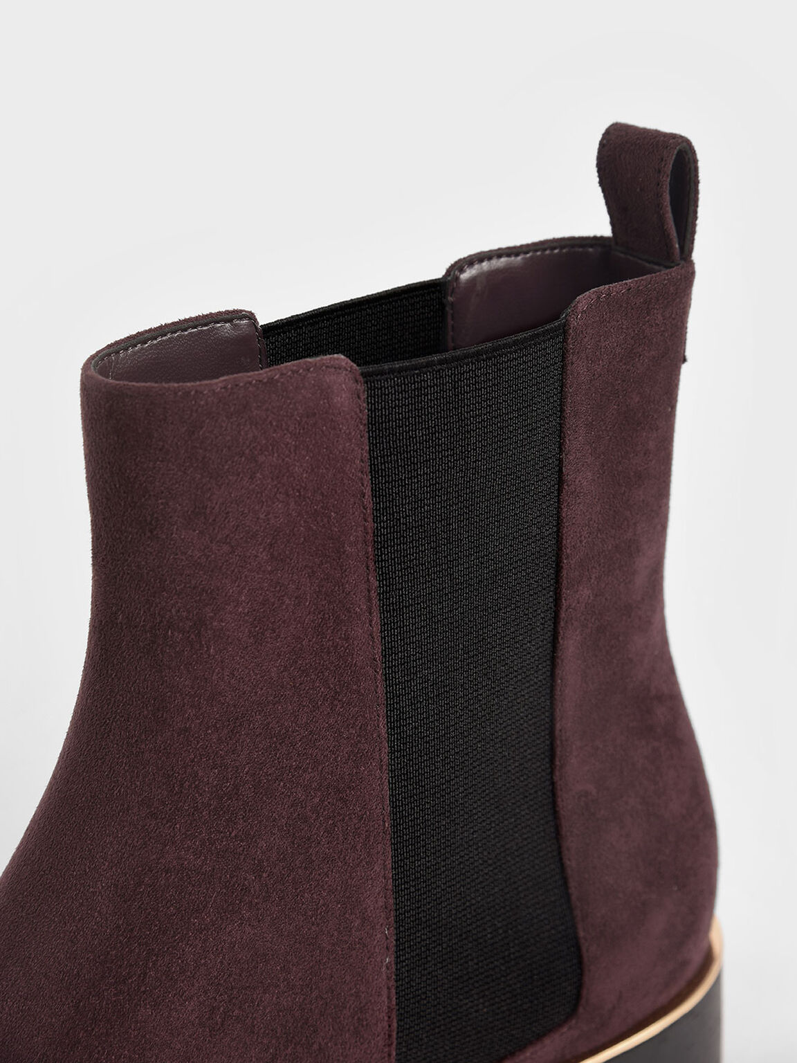 purple suede chelsea boots
