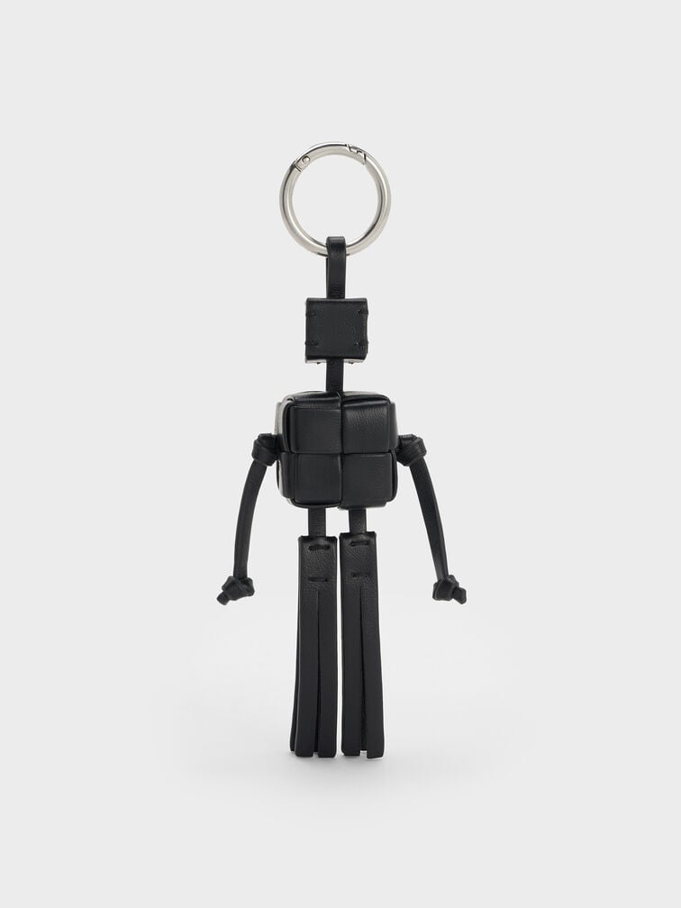 Ivette Woven Robot Bag Charm, Noir, hi-res
