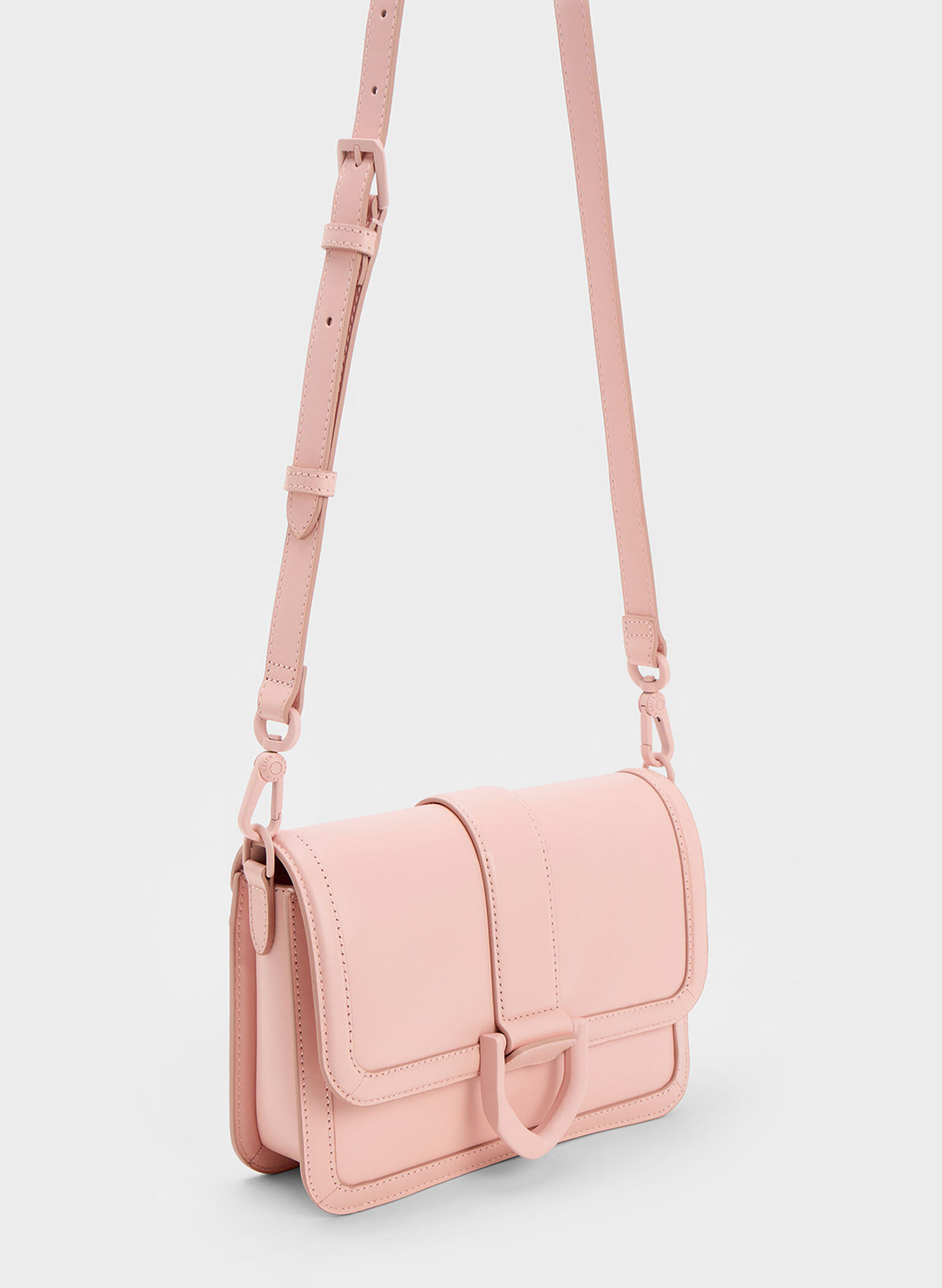 Gabine Leather Crossbody Bag, Pink, hi-res