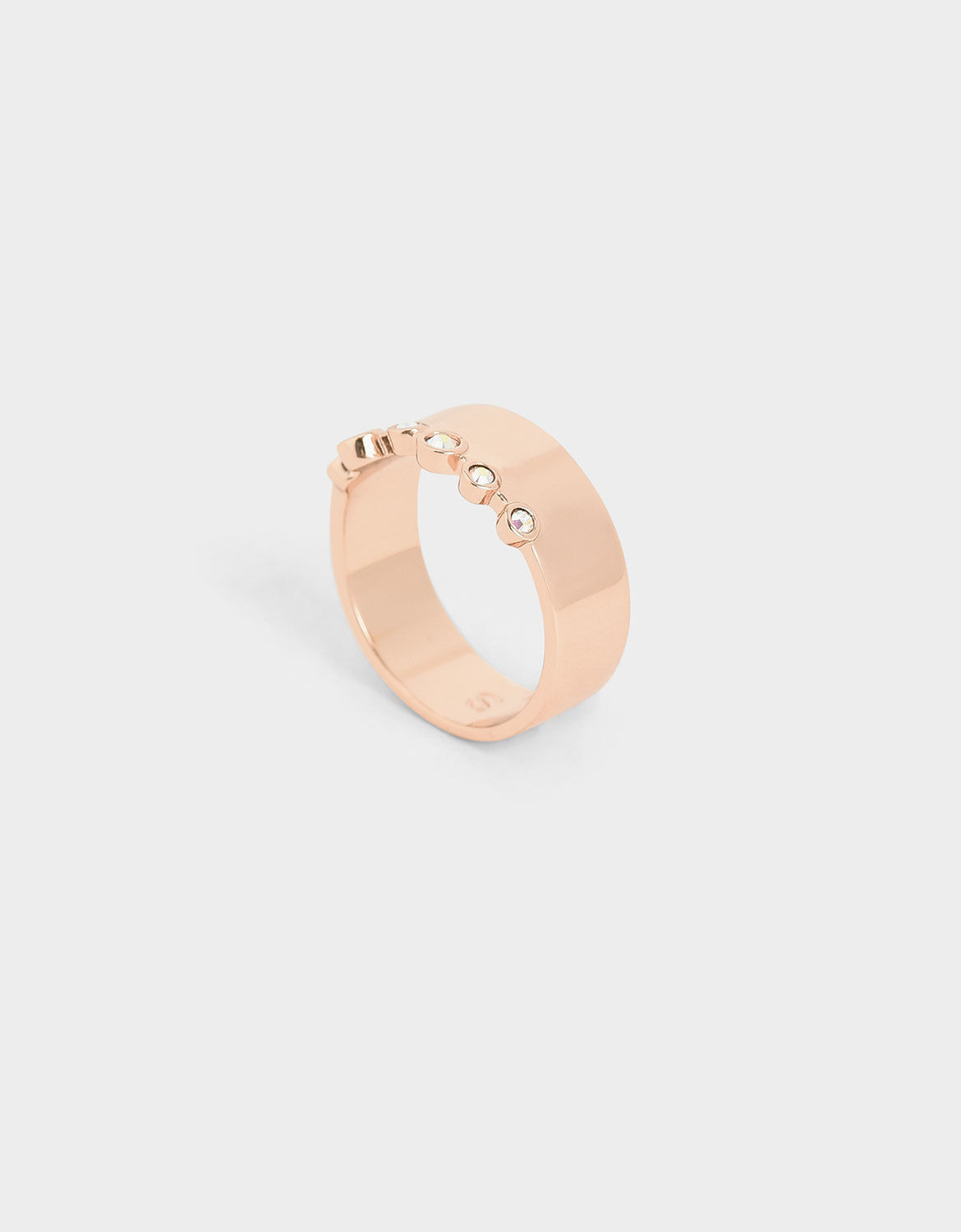 Rose Gold Swarovski Crystal Studded Ring CHARLES KEITH UK