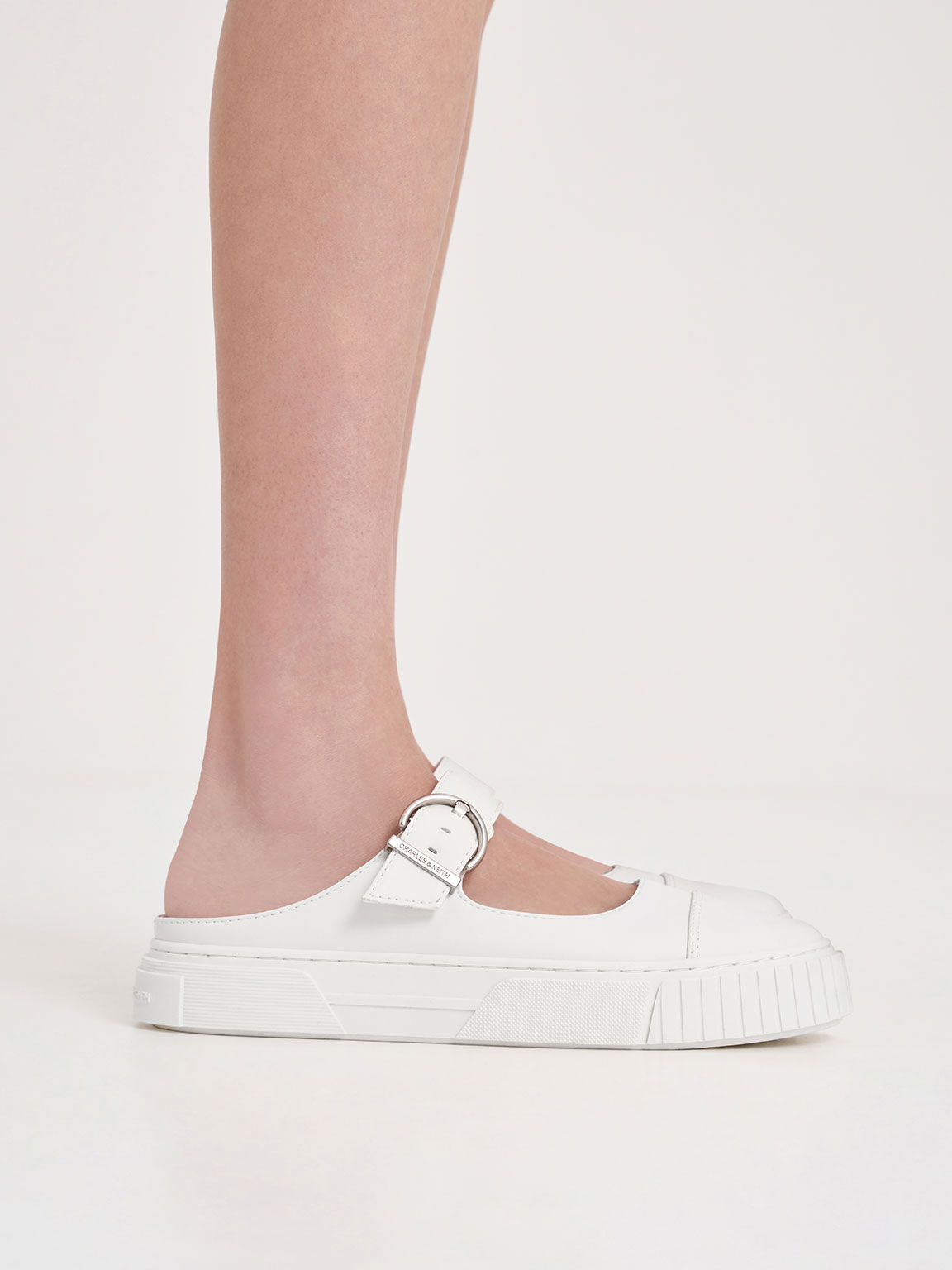 Buckled Slip On Sneakers White