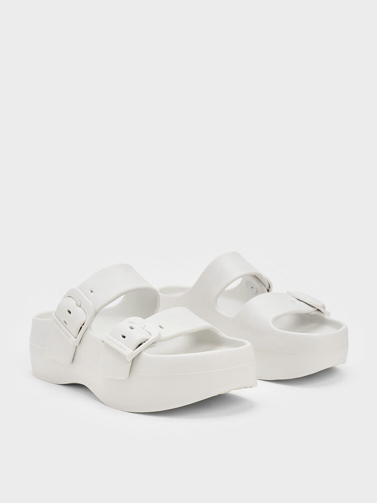 Bunsy Double-Strap Sports Sandals, White, hi-res