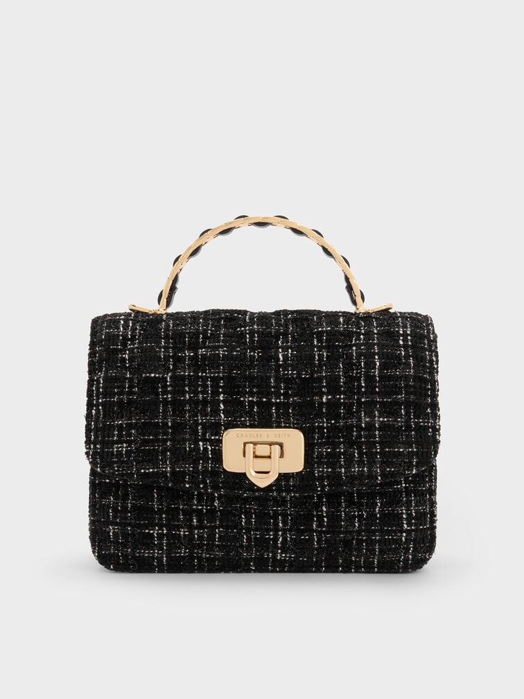 Cressida Tweed Quilted Top Handle Bag, , hi-res
