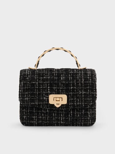 Cressida Tweed Quilted Top Handle Bag, , hi-res