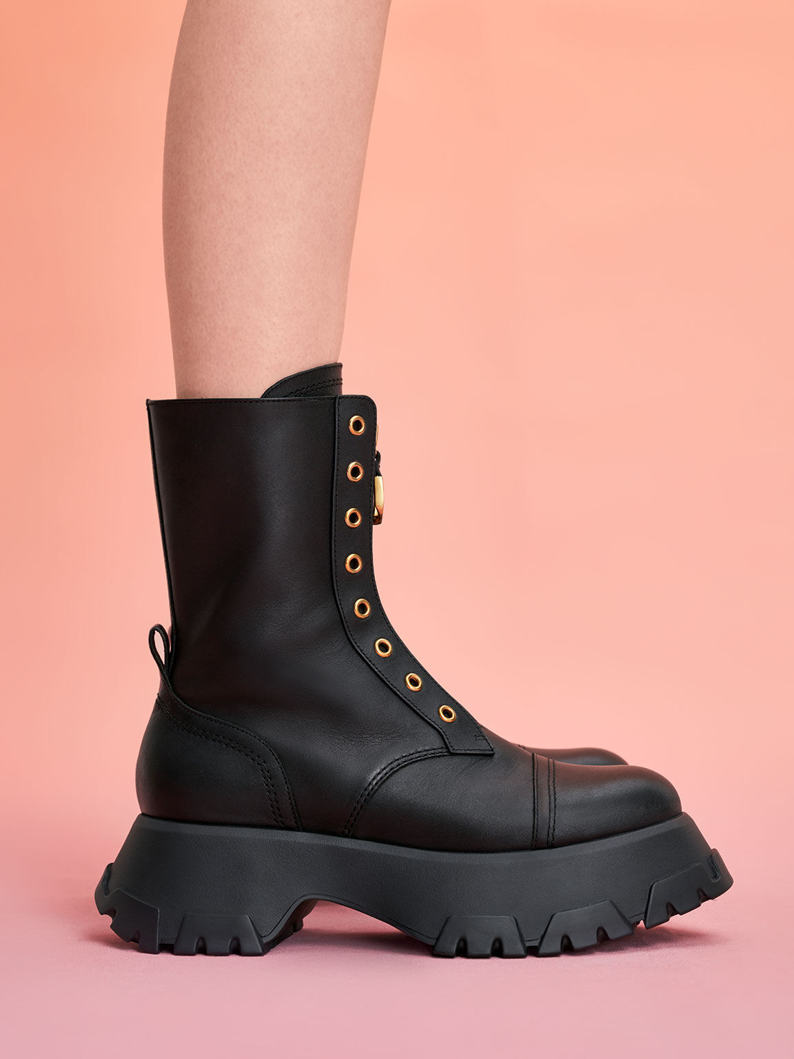 Ankle boots with front zip best sale